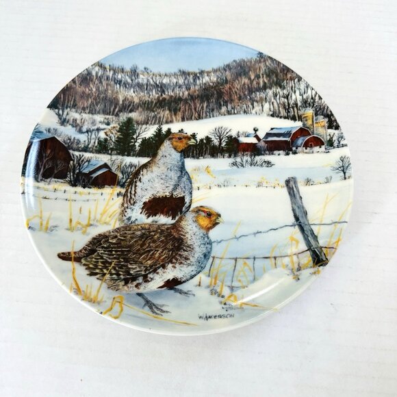 1987 The Gray Partridge Collectors Plate Knowles Wayne Anderson #516A 8 1/2” COA - Picture 1 of 16